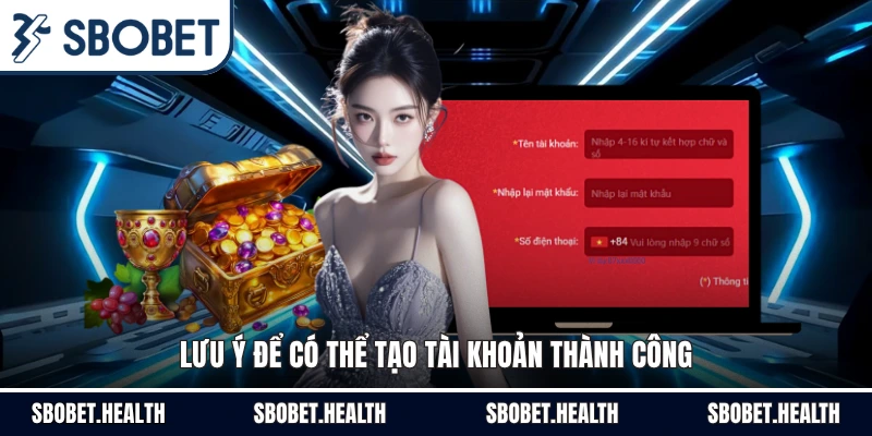 Lưu ý để có thể tạo tài khoản thành công
